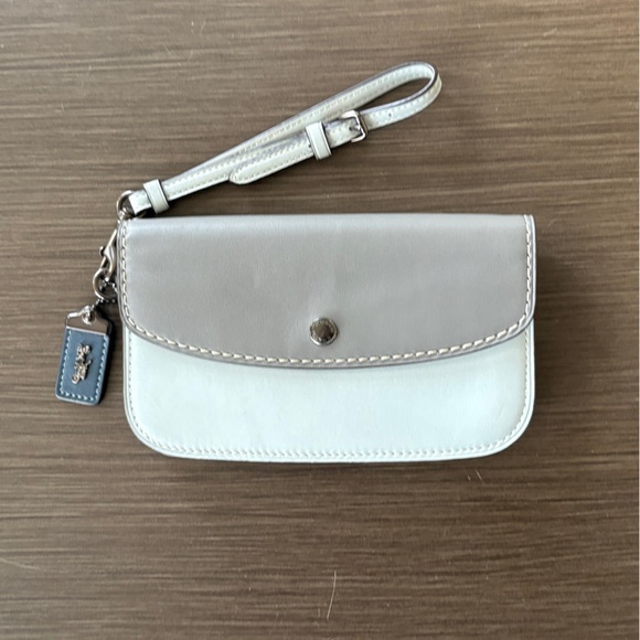 SOLD Coach 1941 Blue Colorblock Clutch Wristlet Glovetanned Gunmetal - Picture 2 of 12